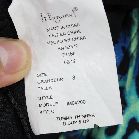 It Figures Swim Top Womens Size 8 Multicolor Leopard All Over Print Sleeveless - Picture 7 of 9